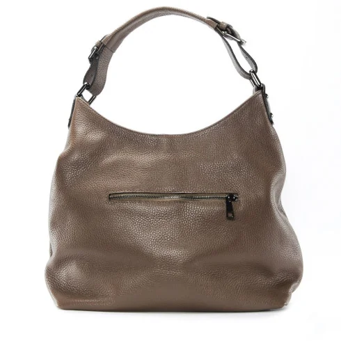 Sac cabas femme tendance en cuir porté épaule avec bandoulière amovible taupe foncé