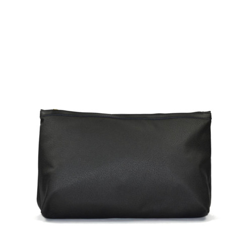Grand sac femme tendance en cuir italien glacé porté épaule avec bandoulière réglable noir