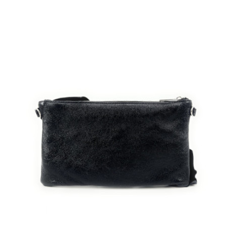 Sac femme en cuir porté bandoulière noir sac pochette très tendance