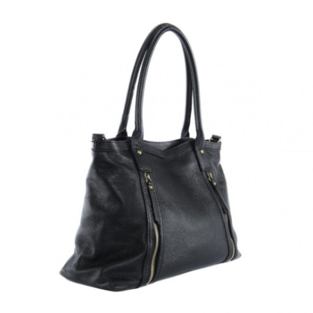 Sac à main femme tendance en cuir haut de gamme porté épaule avec bandoulière amovible noir