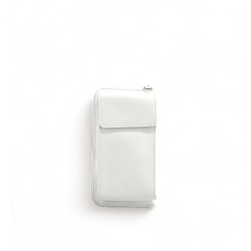 Etui téléphone portable très tendance femme en cuir porté main et bandoulière blanc mini sac pochette