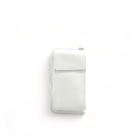Etui téléphone portable très tendance femme en cuir porté main et bandoulière blanc mini sac pochette