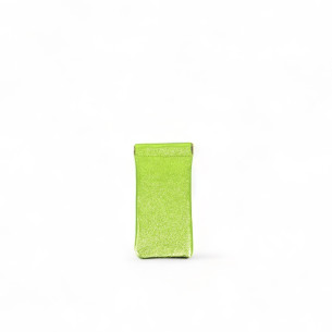 Etui à lunettes en cuir de vachette italien vert anis brillant