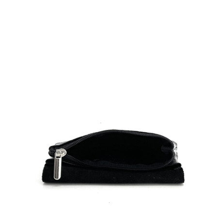 Micro sac pochette en cuir irisé femme pur de vachette fabriqué en Italie noir irisé