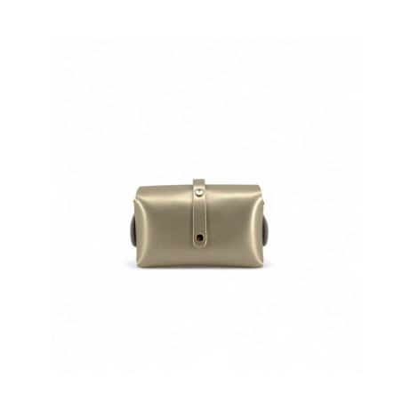 Sac boxy pour femme en cuir lisse glacé couleur or fabriqué en Italie