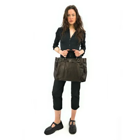 Sacs Femme | Grand sac cabas en cuir souple tannage végétal DEMETER