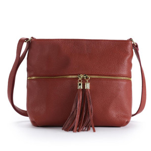 Sac mode femme en cuir porté épaule avec bandoulière réglable rouge clair sac bandoulière très tendance