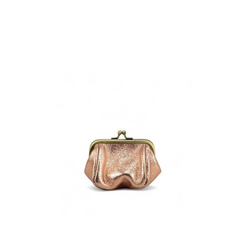 Mini pochette en cuir rose gold pur vachette fabriqué en Italie