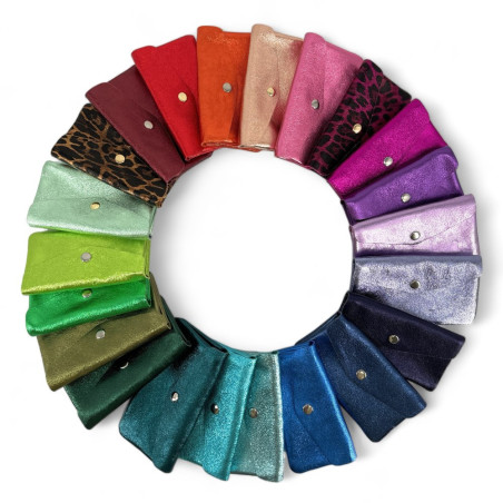 roue couleurs compo irisee metallise cuir porte-monnaie portefeuille couleurs