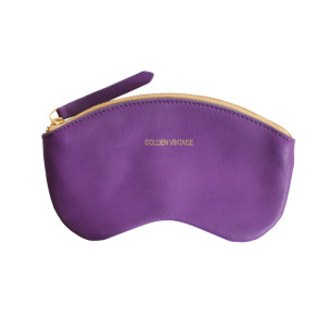 étui à lunettes en cuir lisse violet fabriqué en France