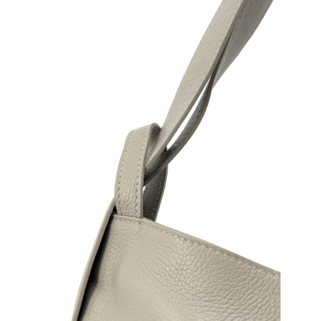 Sac à main sac à dos tendance femme en cuir grainé porté dos gris clair
