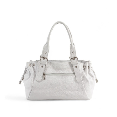 Sac en cuir blanc italien pur de vachette porté épaule pour femme type sac baguette