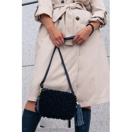 Sacs Femme | Sac trotteur en cuir et peluche SEVILLE PILOU