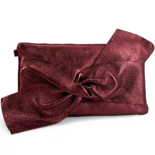 Sac tendance femme en cuir brillant avec bandoulière rouge bordeaux