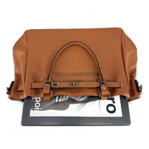 sac cabas tendance en cuir pur vachette italien camel femme