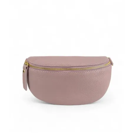 sac banane haut de gamme pour femme en cuir pur de vachette lilas