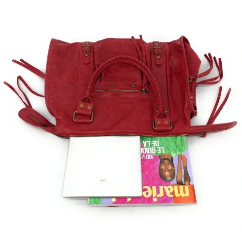 sac de rentrée en cuir italien brossé pour femme avec bandoulière amovible