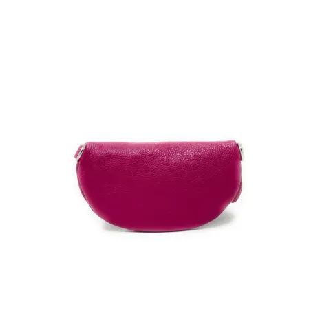 sac banane femme en cuir italien pur vachette grainé violine avec bandoulière
