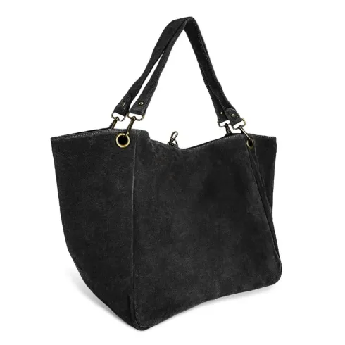 sac à main tendance femme en daim nubuck camouflage et noir réversible