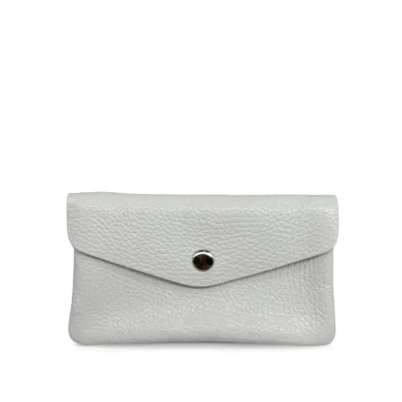 porte-carte porte-monnaie blanc pour femme mode en cuir grainé