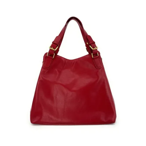 sac à main en cuir lisse fabriqué en Italie avec bandoulière pour femme rouge garance