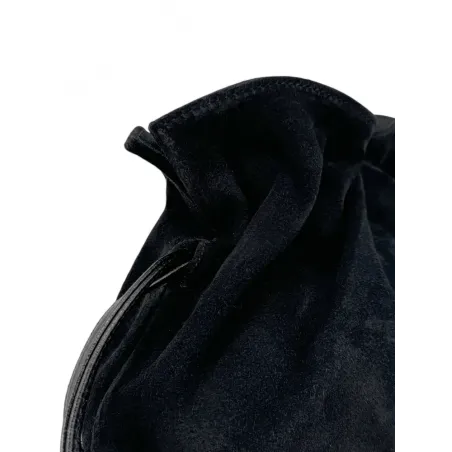 sac à main pour femme tendance forme bourse fabriqué en Italie en cuir nubuck noir