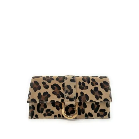 sac à main très tendance en cuir nubuck italien imprimé léopard pour femme