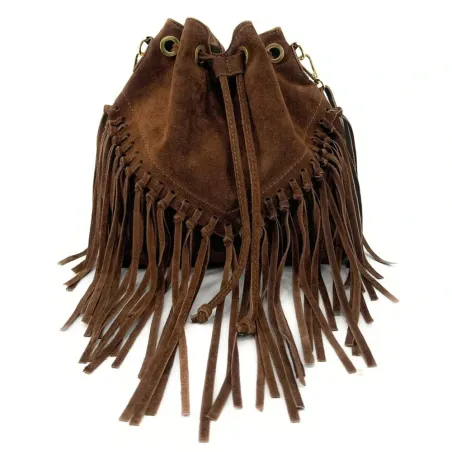 sac bourse femme à bandoulière en cuir pur vachette italien marron camel