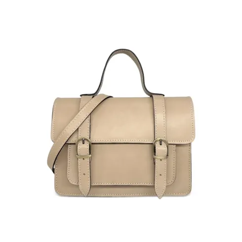 sac bandoulière type cartable porté main en cuir beige pour femme mode