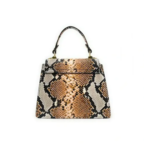 sac à main tendance femme en cuir noir à motifs serpent