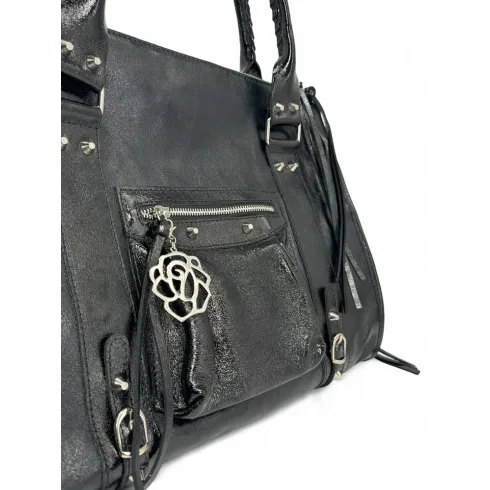 Accessoires sacs | Charm de sac à main en métal argenté ROSE