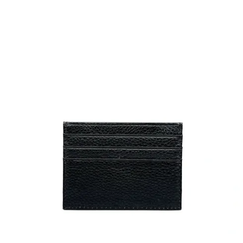 porte-carte tendance femme en cuir italien pur vachette grainé noir