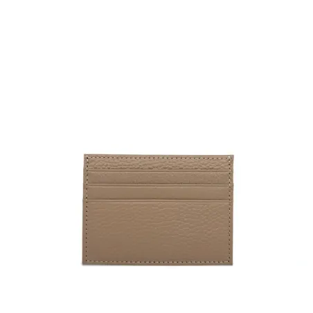 petite maroquinerie taupe pour femme fabriqué en Italie en cuir grainé