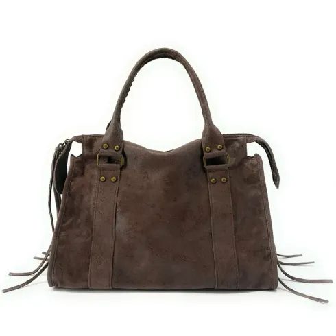 sac à main femme en cuir brossé très tendance marron choco