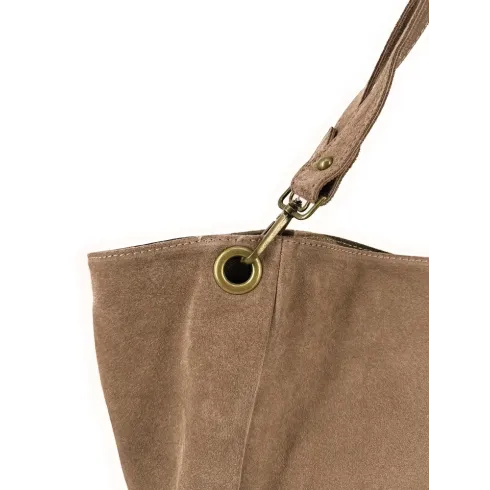 sac cabas réversible en cuir nubuck taupe et camouflage tendance et original
