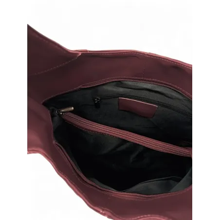 sac hobo tendance femme en cuir lisse rouge bordeaux pur vachette italien