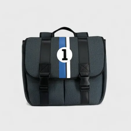 sac a dos enfant noir en tissu automobile recyclé