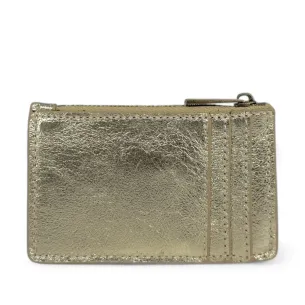 porte-cartes tendance femme en cuir doré