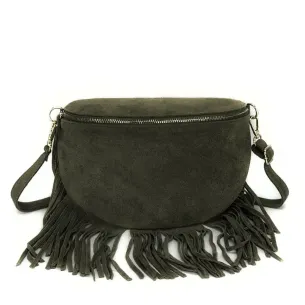 Sacs Banane Femme | Sac banane en cuir nubuck à franges LOU RODEO