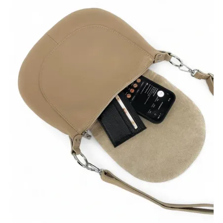 sac messenger en cuir grainé pour femme avec bandoulière réglable