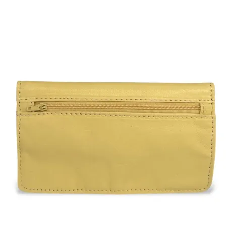 porte monnaie femme jaune pastel fabriqué en italie en cuir tendance