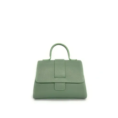 sac à main femme vert pastel fabriqué en italie en cuir grainé