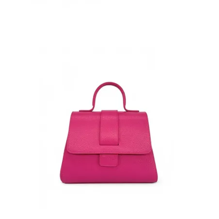 sac à main femme de qualité rose fuchsia fabriqué en Italie en cuir grainé