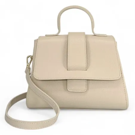 sac en cuir grainé pour femme porté main avec bandoulière