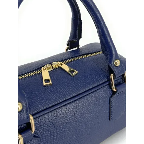 sac à main en cuir bleu foncé avec bandoulière fabriqué en Italie