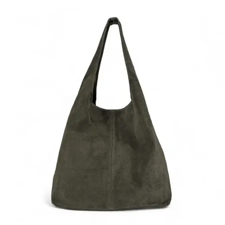 grand sac à main femme en cuir suédé vert kaki