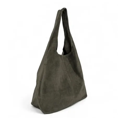 sac à main tendance femme vert kaki en croûte de cuir