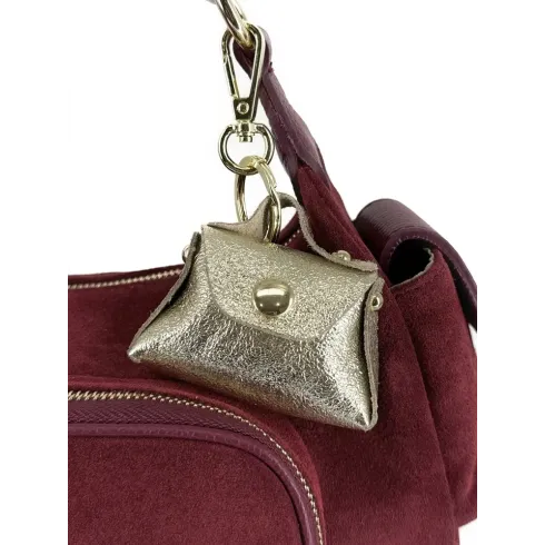 bijou de sac femme en cuir doré porte clés