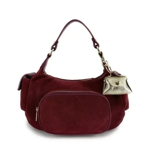 nano sac porte-clés en cuir or pale métallisé