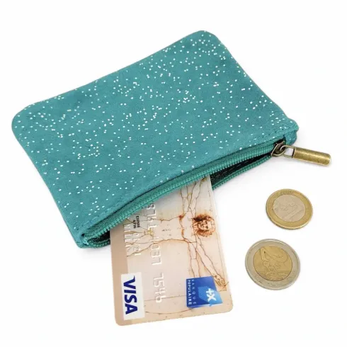 trousse pochette en cuir irisé bleu des mers du sud femme mode